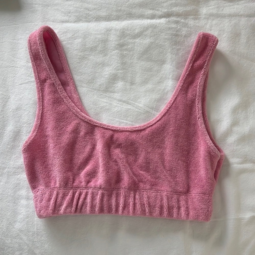 Pink zara Terry cloth top
